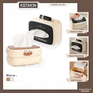 KOTAKIN Kotak Tisu Meja Dinding Kantor Karakter Smile Tempat Wadah Tissue Box Mobil Estetik