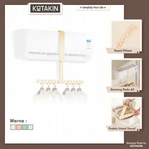 KOTAKIN Gantungan Baju AC Hanger Lipat Pakaian Jaket Serbaguna Penghemat Lemari Portable